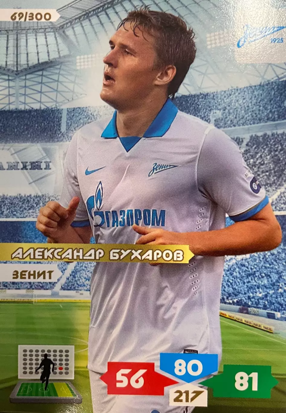 Футбол. Карточка Александр Бухаров Зенит Санкт-Петербург, Рубин,Сочи Panini РФПЛ