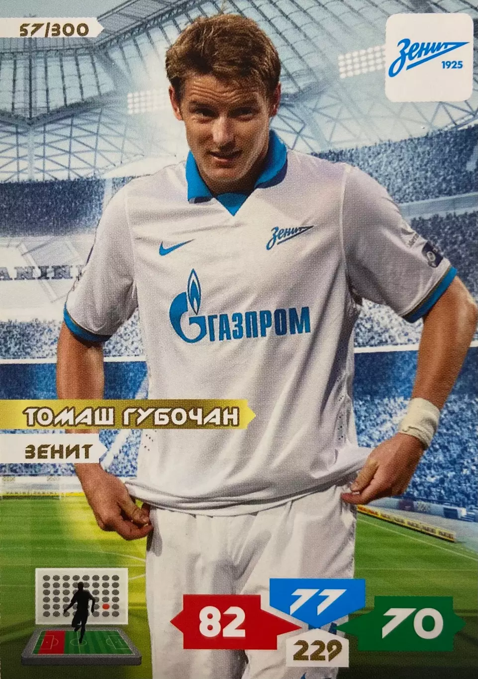 Футбол Карточка Томаш Губочан (Зенит Санкт-Петербург, Динамо Москва) Panini РФПЛ