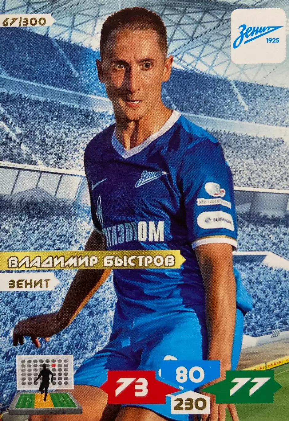 Футбол. Карточка Владимир Быстров (Зенит Санкт-Петербург, Спартак) Panini РФПЛ