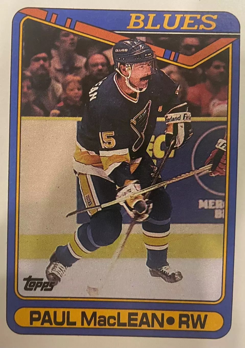 Хоккей. Карточка Paul MacLean-Пол Маклин St. Louis Blues-Сент-Луис Блюз НХЛ/NHL