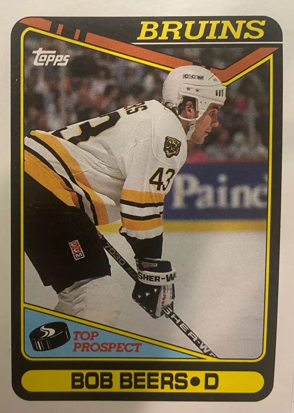 Хоккей. Карточка Bob Beers - Боб Бирс Boston Bruins - Бостон Брюинз НХЛ/NHL