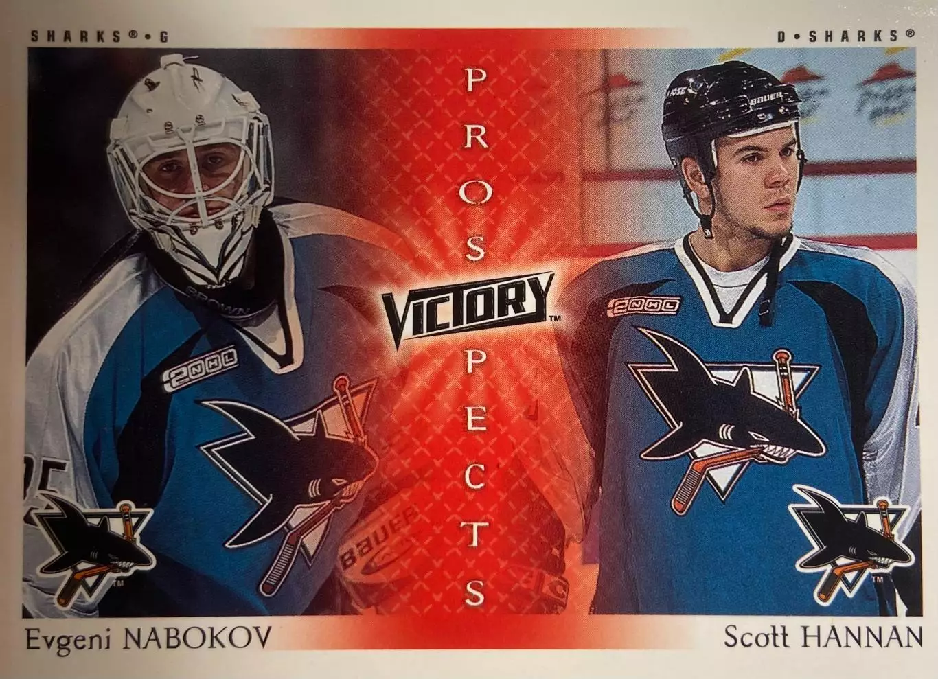 Карточка Евгений Набоков/Скотт Хэннан San Jose Sharks/Сан-Хосе Шаркс НХЛ/NHL/КХЛ