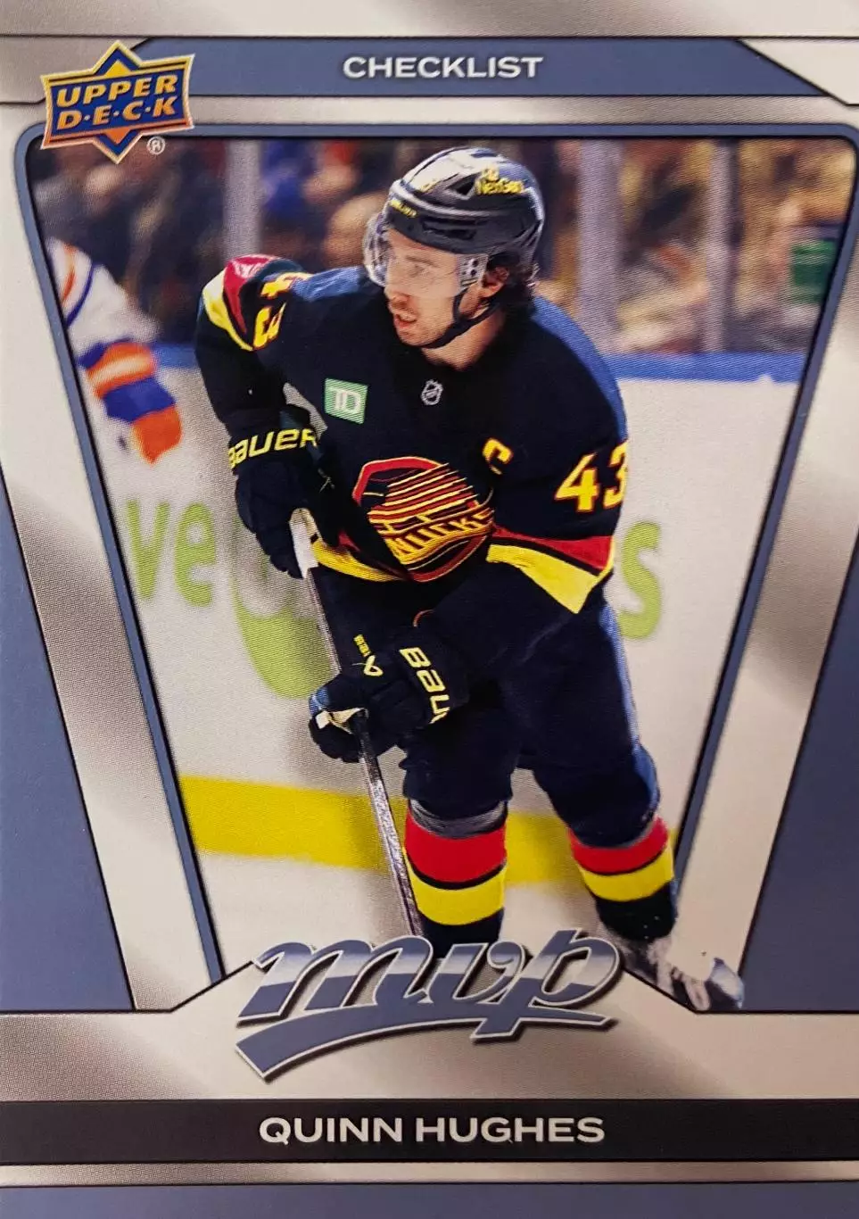 Хоккей. Карточка Quinn Hughes-Куинн Хьюз Vancouver Canucks - Ванкувер НХЛ/NHL