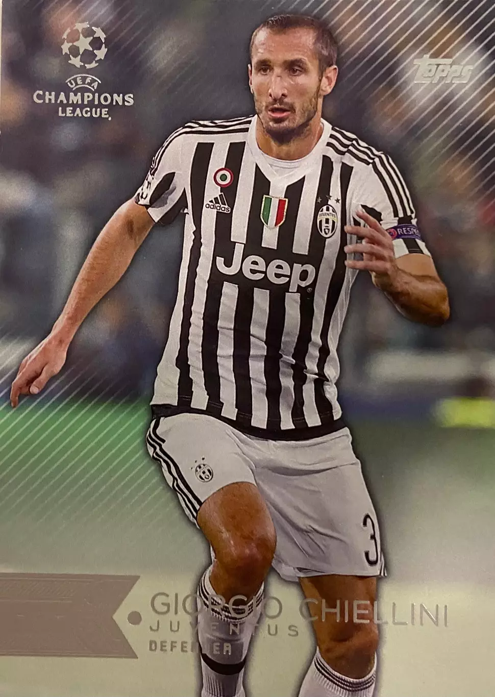 Футбол. Карточка Джорджо Кьеллини Ювентус, Фиорентина Лига Чемпионов 2015/16