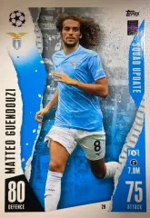 Футбол. Карточка Маттео Гендузи Лацио, Олимпик Марсель Лига Чемпионов 2023/24