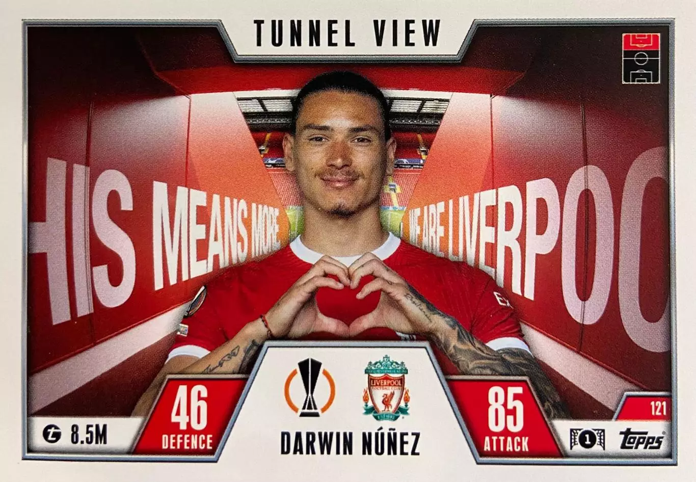 Футбол. Карточка Darwin Nunez/Дарвин Нуньес Ливерпуль Лига Европы 2023/24 TOPPS