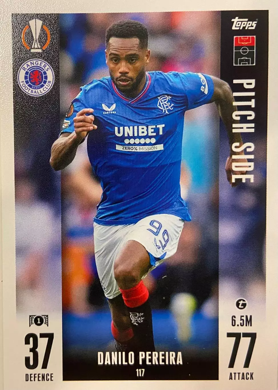 Футбол Карточка Данило Перейра Рейнджерс, Аякс, Твенте Лига Европы 2023/24 TOPPS