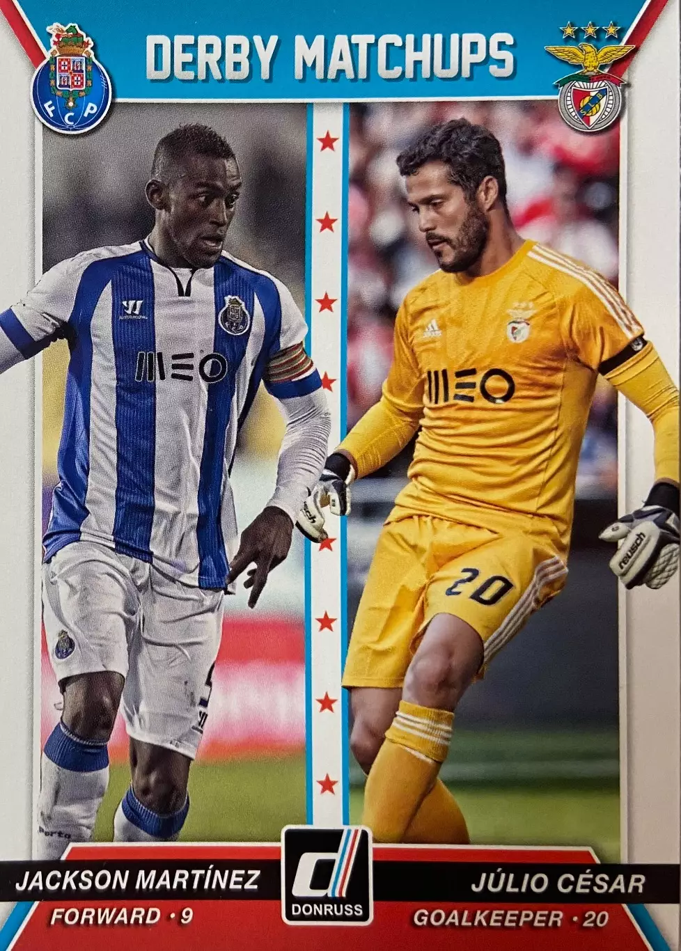 Футбол. Карточка Джексон Мартинес/Жулио Сезар Порту/Бенфика Panini/Панини 2015
