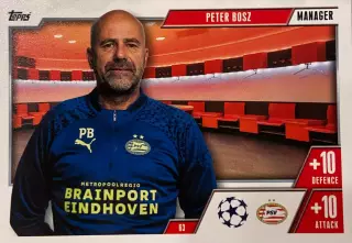 Футбол. Карточка Петер Бос ПСВ, Боруссия Дортмунд Лига Чемпионов 2023/24