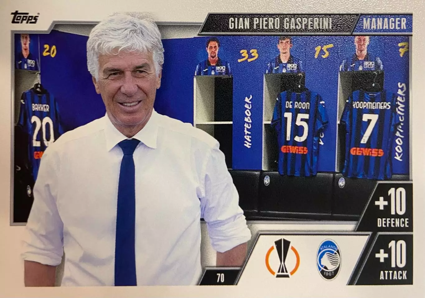 Футбол Карточка Джан Пьеро Гасперини Аталанта, Ювентус,Интер Лига Европы 2023/24