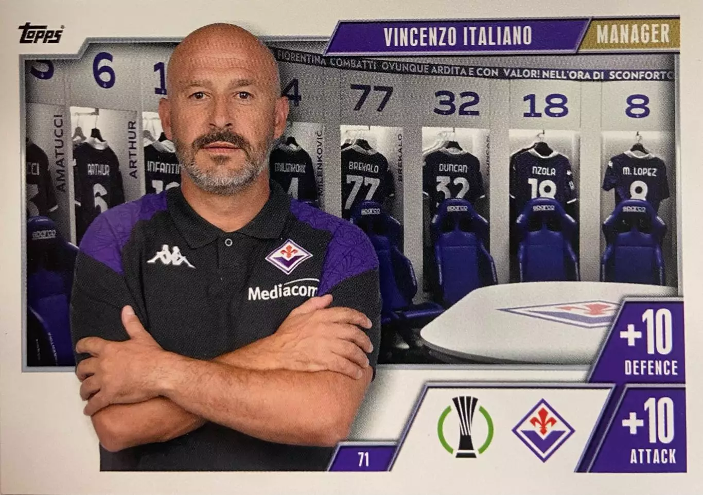Футбол Карточка Винченцо Итальяно Фиорентина, Специя Лига Конференция 2023/24
