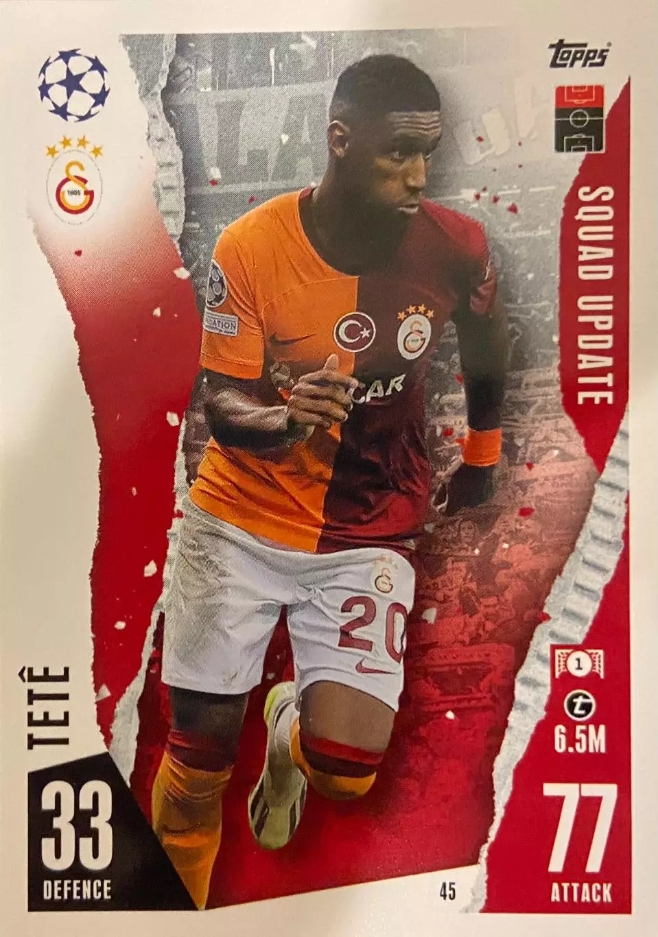 Футбол. Карточка Tete/Тете Галатасарай, Шахтер, Лион Лига Чемпионов 2023/24
