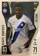 Футбол. Карточка Denzel Dumfries/Дензел Дюмфрис Интер Лига Чемпионов 2023/24