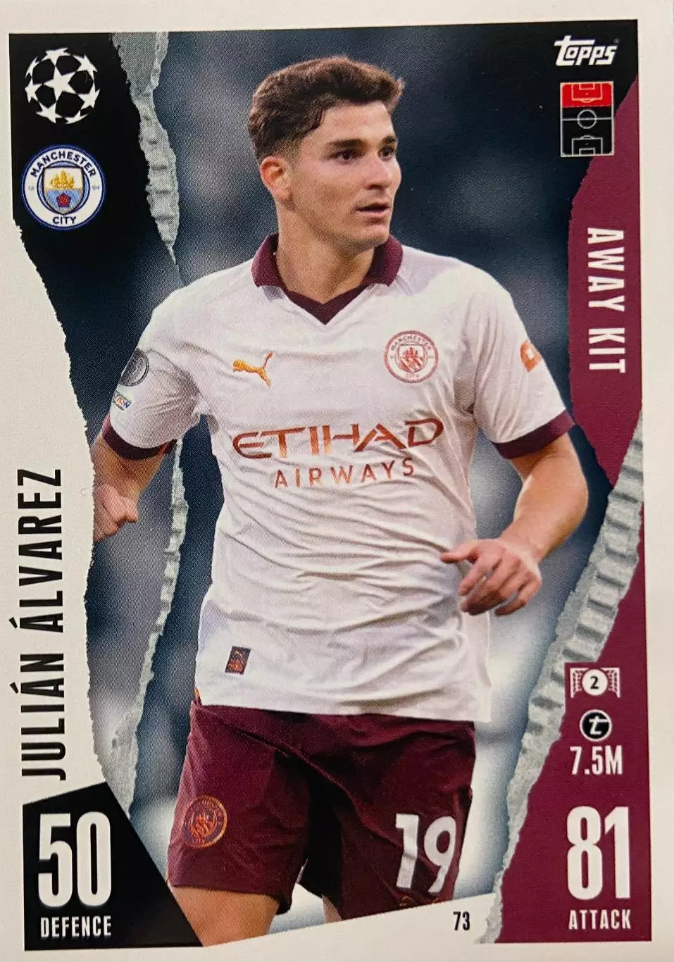 Карточка Хулиан Альварес Манчестер Сити, Атлетико, Ривер Плейт Лига Чемпионов
