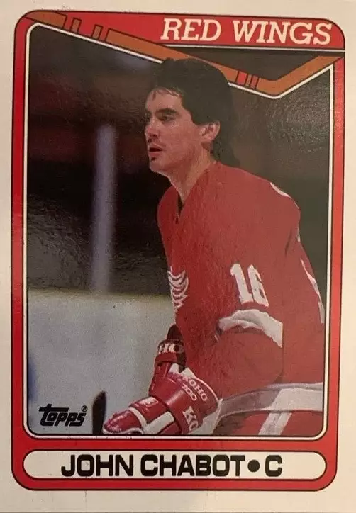 Хоккей. Карточка John Chabot-Джон Шабо Detroit Red Wings-Детройт НХЛ/NHL 1990/91