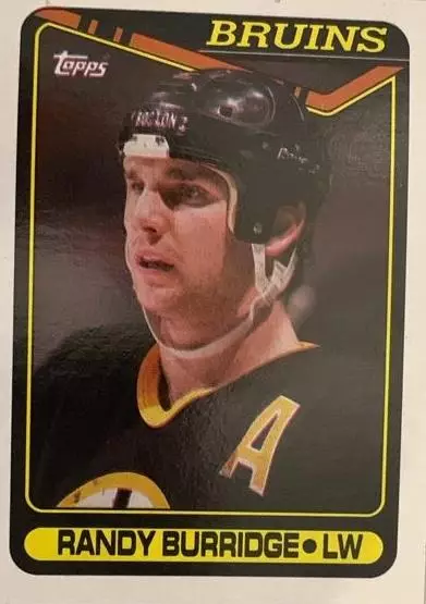 Хоккей Карточка Randy Burridge-Рэнди Барридж Boston Bruins-Бостон Брюинз НХЛ-NHL