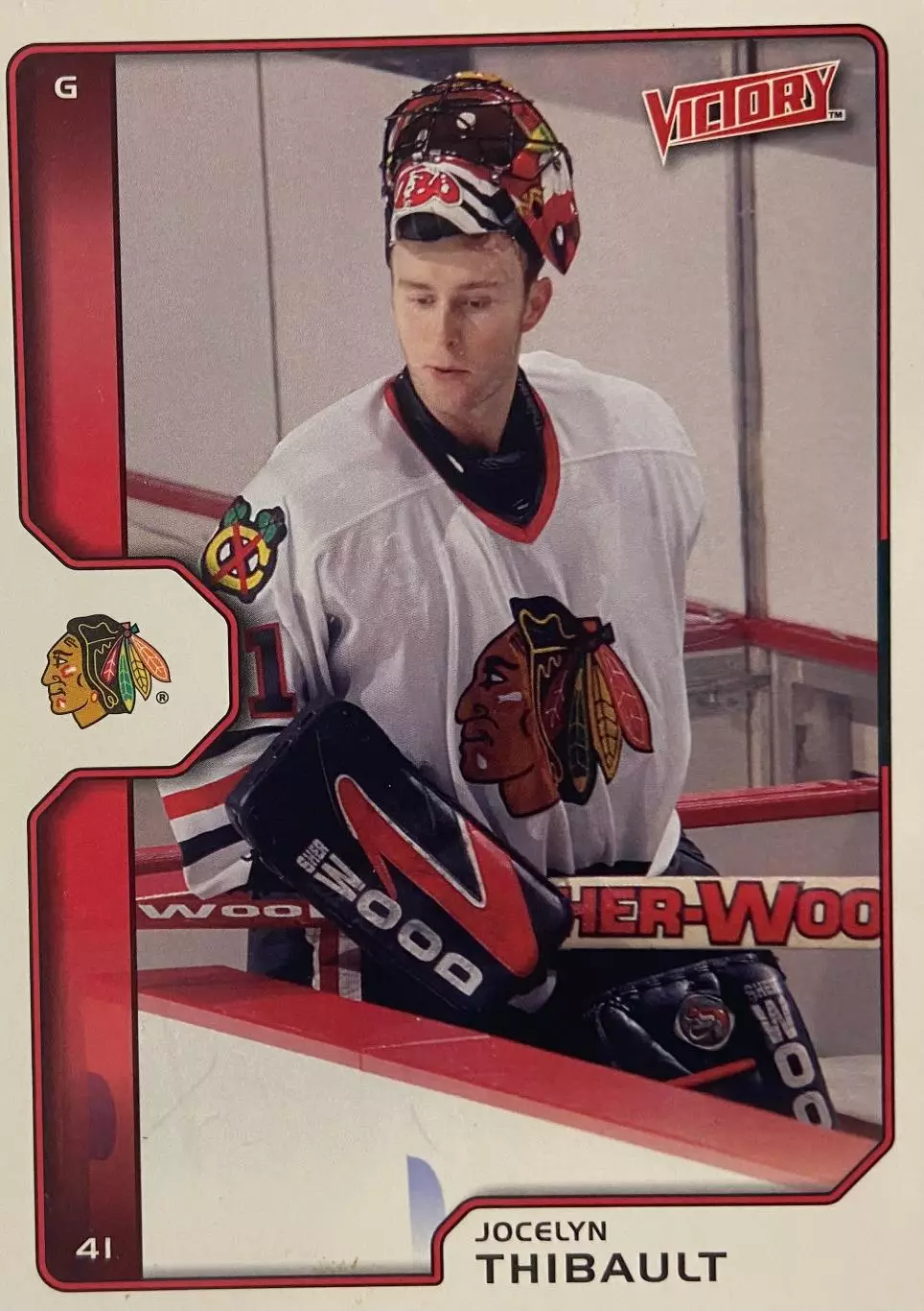 Хоккей Карточка Jocelyn Thibault-Жослен Тибо Chicago Blackhawks - Чикаго НХЛ/NHL