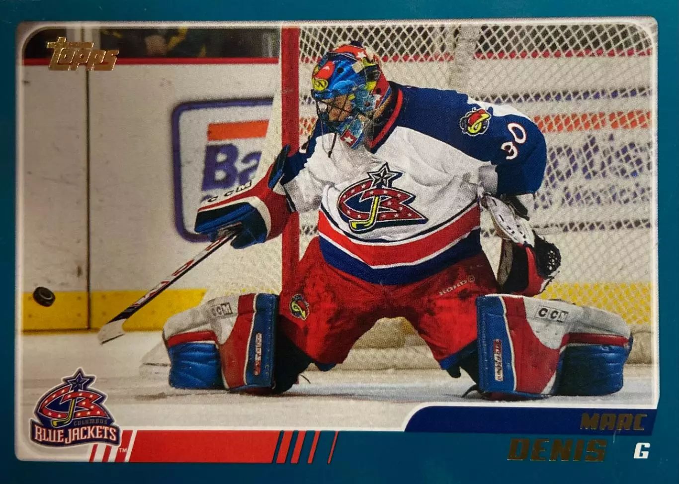 Хоккей. Карточка Marc Denis - Марк Дени Columbus Blue Jackets - Коламбус НХЛ-NHL