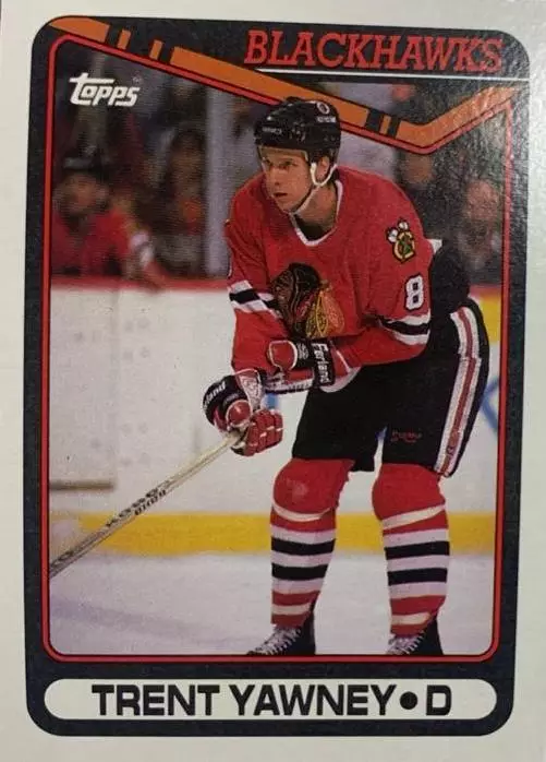 Хоккей. Карточка Trent Yawney - Трент Йони Chicago Blackhawks - Чикаго НХЛ/NHL