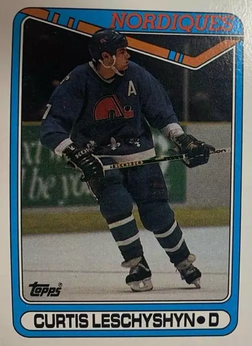 Хоккей Карточка Curtis Leschyshyn-Кертис Лешишин Quebec Nordiques-Квебек НХЛ/NHL
