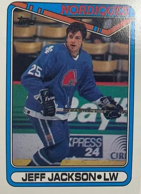 Хоккей. Карточка Jeff Jackson - Джефф Джексон Quebec Nordiques - Квебек НХЛ/NHL