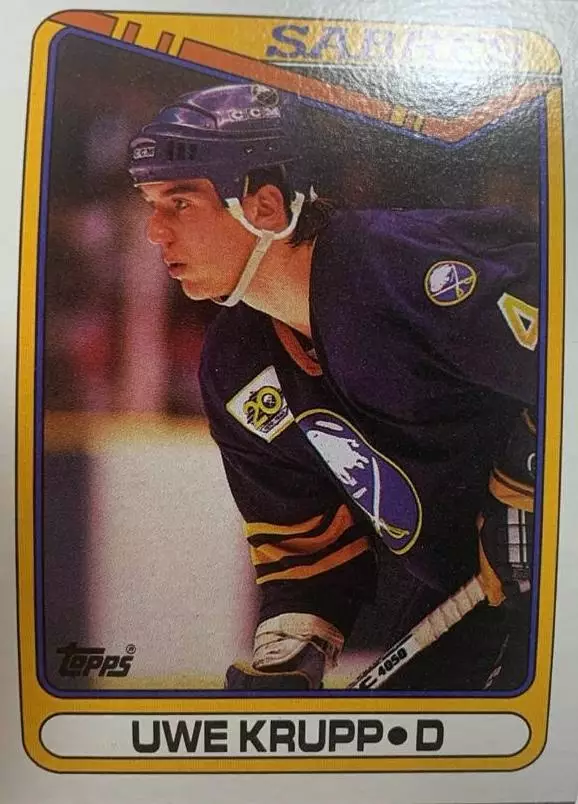 Хоккей. Карточка Uwe Krupp - Уве Крупп Buffalo Sabres - Баффало Сейбрз НХЛ-NHL