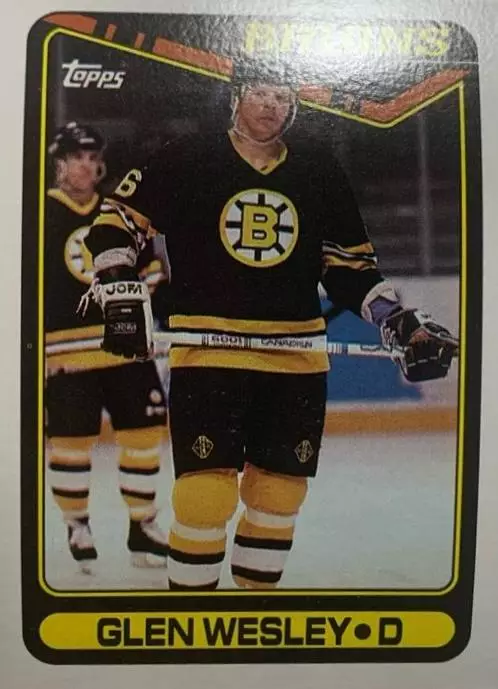 Хоккей. Карточка Glen Wesley - Глен Уэсли Boston Bruins - Бостон Брюинз НХЛ-NHL