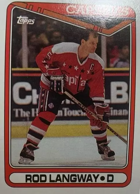 Хоккей. Карточка Rod Langway - Род Лэнгуэй Washington Capitals-Вашингтон НХЛ-NHL