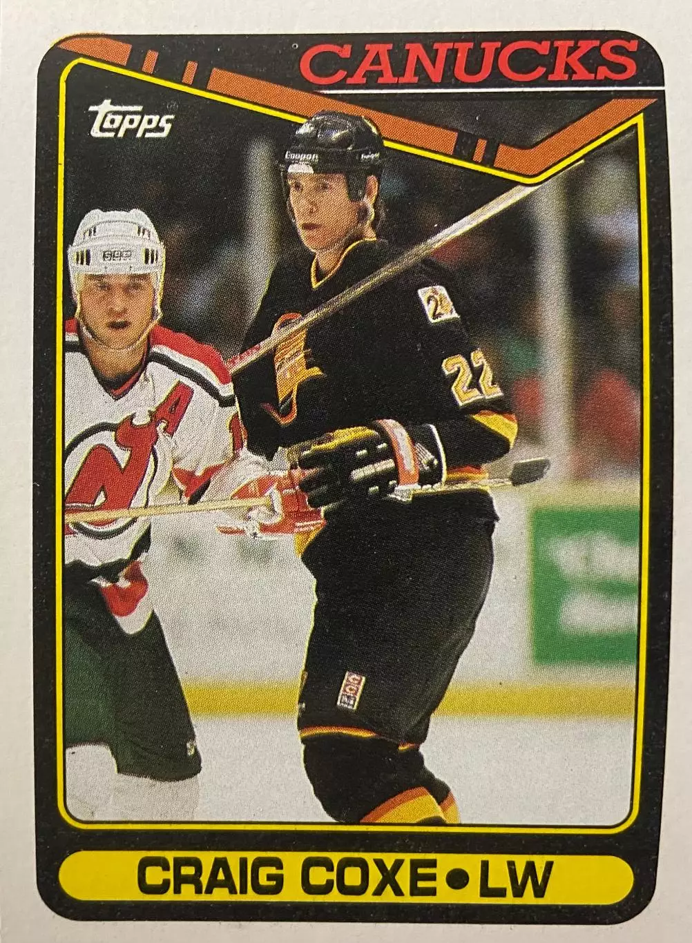 Хоккей. Карточка Craig Coxe-Крэйг Кокс Vancouver Canucks-Ванкувер Кэнакс НХЛ/NHL