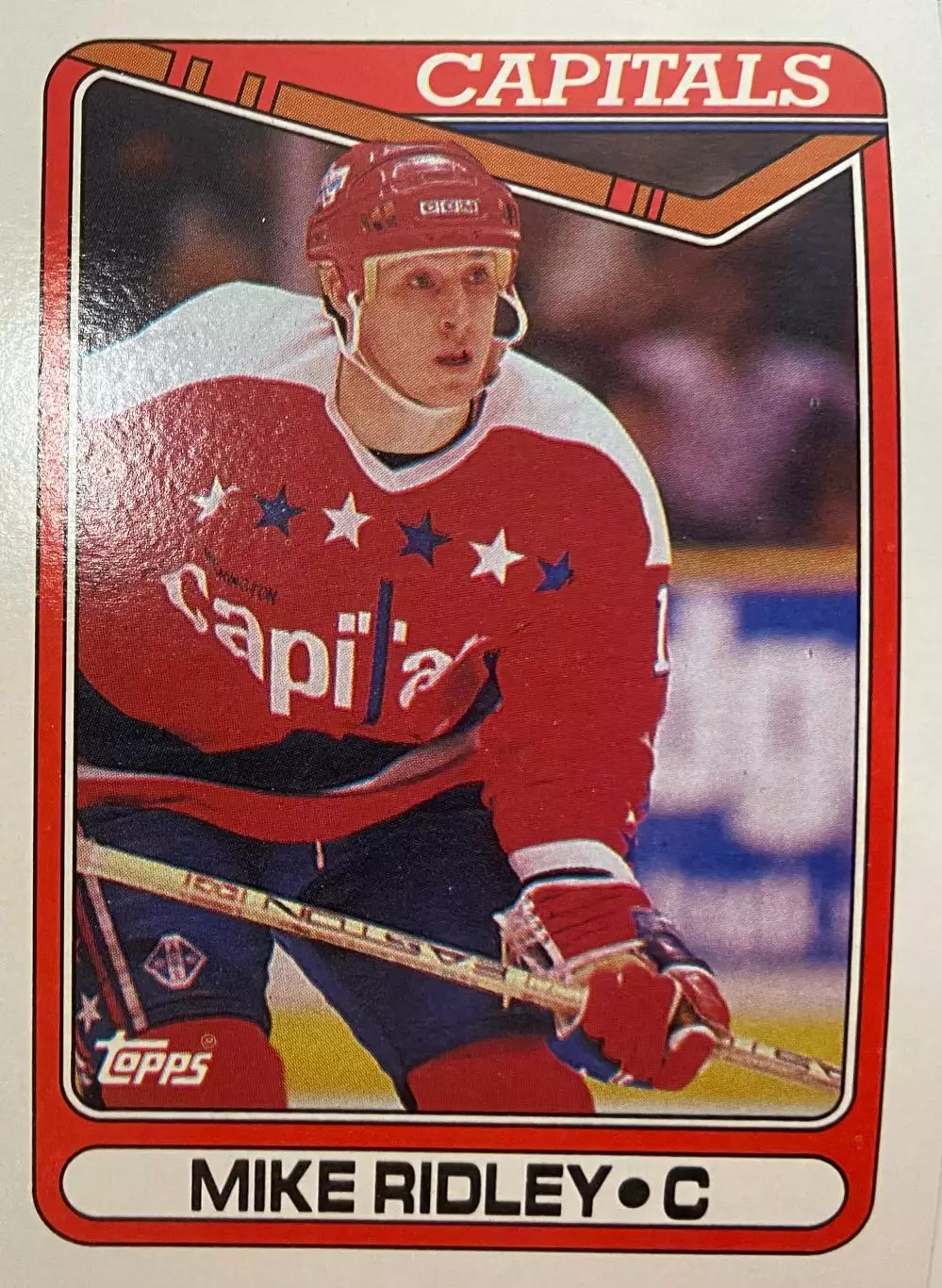 Хоккей. Карточка Mike Ridley - Майк Ридли Washington Capitals-Вашингтон НХЛ-NHL