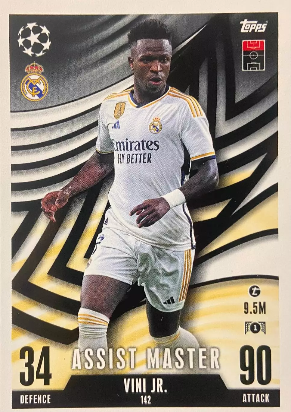 Футбол. Карточка Винисиус Жуниор Реал Мадрид, Фламенго Лига Чемпионов 2023/24