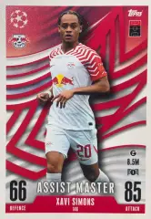 Карточка Хави Симонс ПСВ, ПСЖ, РБ Лейпциг, Тоттенхэм Лига Чемпионов 2023/24