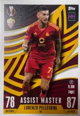 Футбол. Карточка Лоренцо Пеллегрини Рома, Сассуоло Лига Европы 2023-24 TOPPS