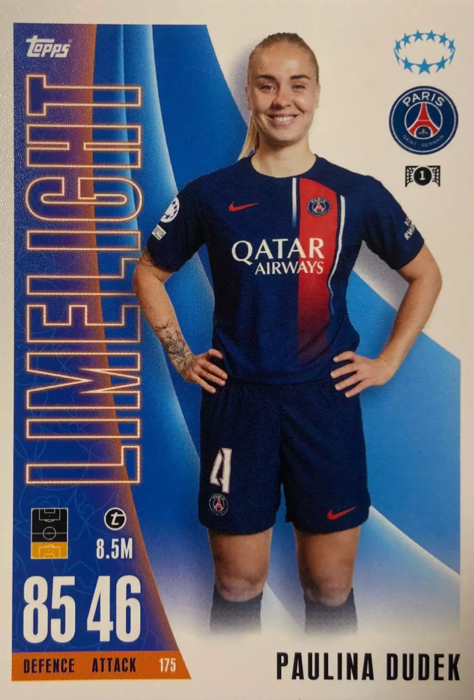 Футбол. Карточка Paulina Dudek/Паулина Дудек ПСЖ 2023-24 TOPPS