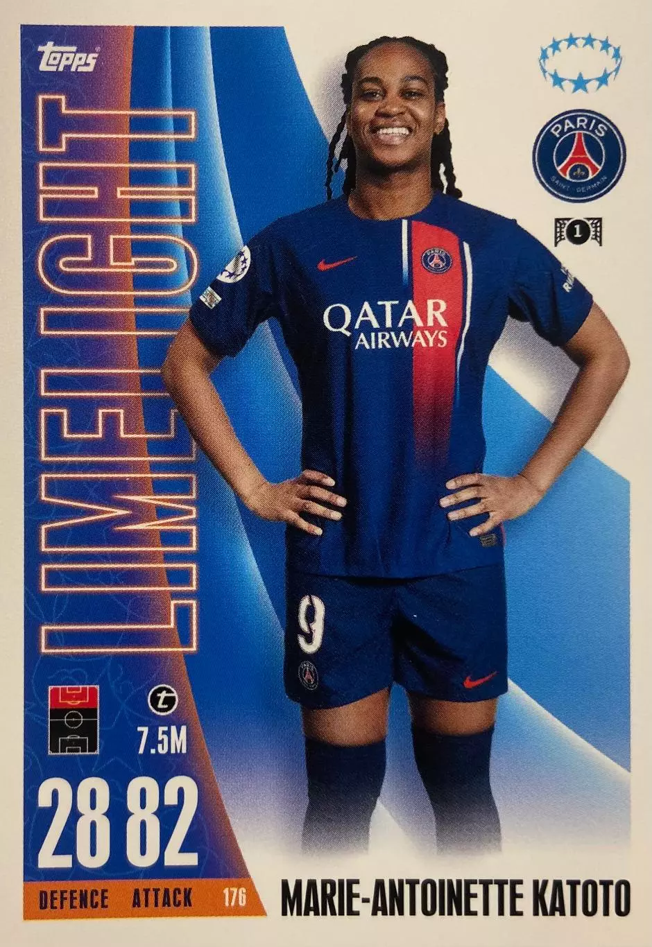 Футбол Карточка Marie-Antoinette Katoto/Мари-Антуанетта Катото ПСЖ 2023-24 TOPPS