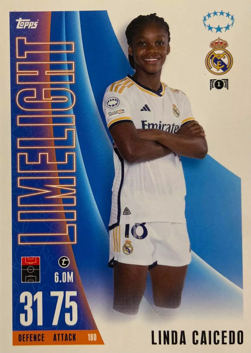 Футбол. Карточка Linda Caicedo/Линда Кайседо Реал Мадрид 2023-24 TOPPS