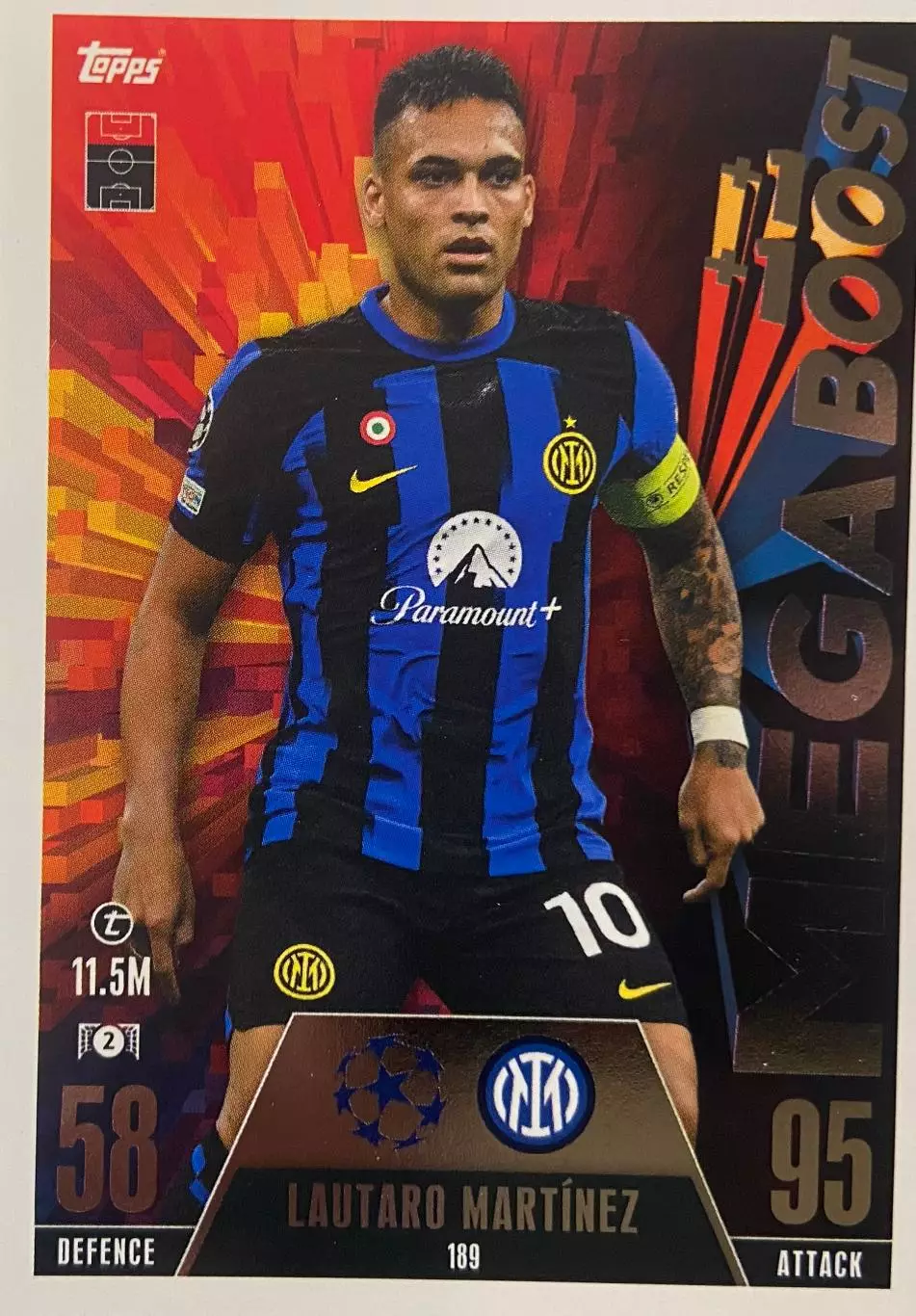 Футбол. Карточка Lautaro Martinez/Лаутаро Мартинес Интер Лига Чемпионов 2023-24