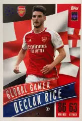 Футбол. Карточка Деклан Райс Арсенал, Вест Хэм Юнайтед Лига Чемпионов 2023/24