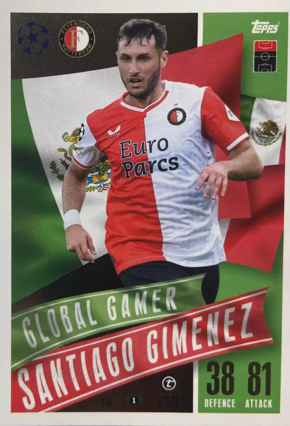 Карточка Santiago Gimenez/Сантьяго Хименес Фейеноорд Лига Чемпионов 2023/24