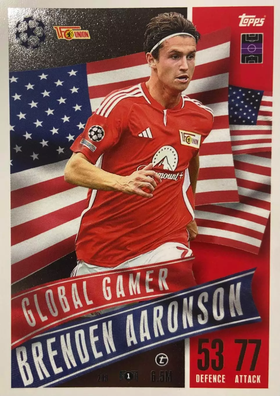 Карточка Brenden Aaronson/Бренден Эронсон Унион Берлин Лига Чемпионов 2023/24