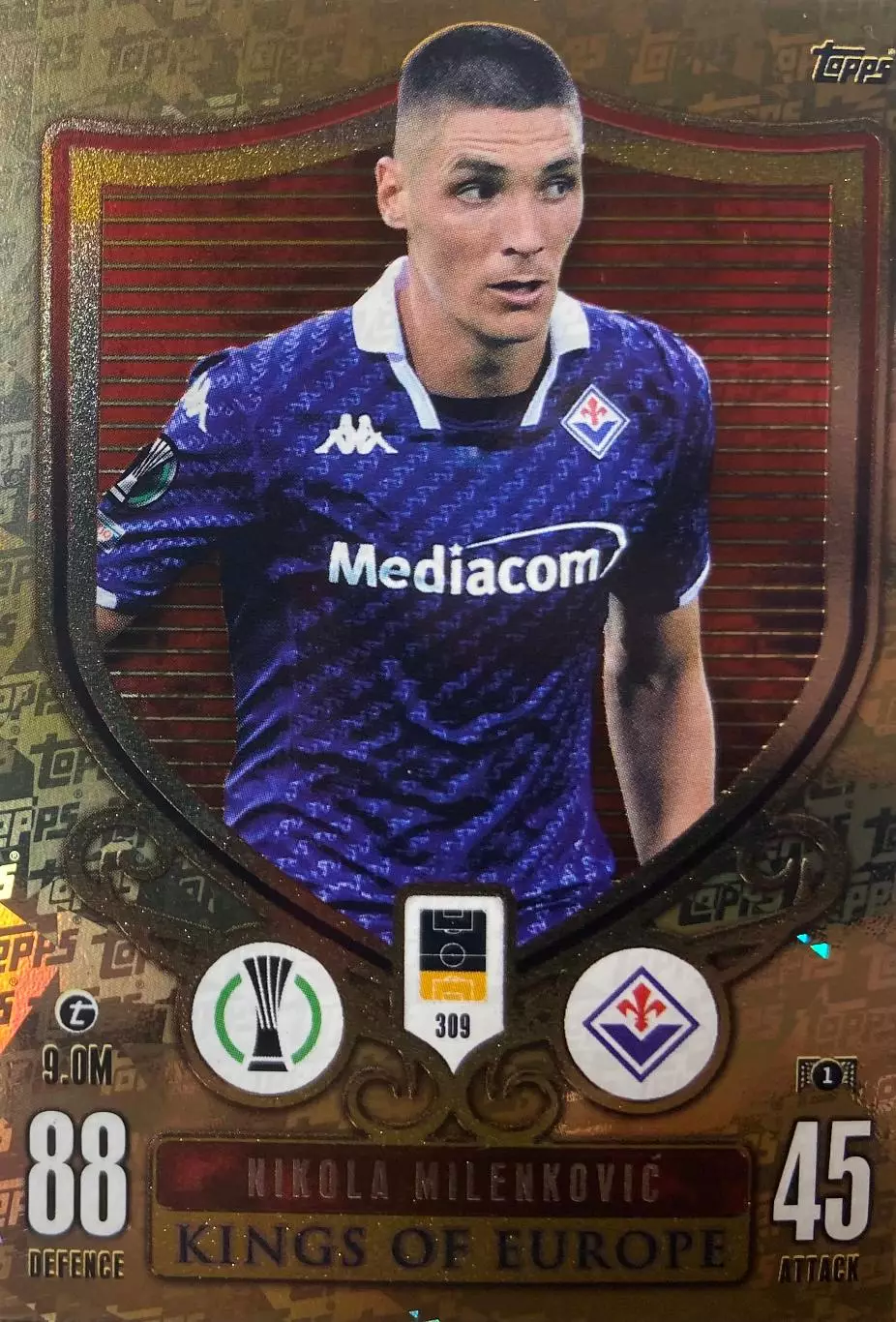 Футбол Карточка Никола Миленкович Фиорентина, Партизан Лига Конференций 2023-24