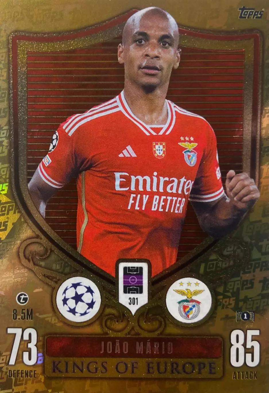 Карточка Joao Mario/Жоау Мариу Бенфика, Локомотив Москва Лига Чемпионов 2023-24