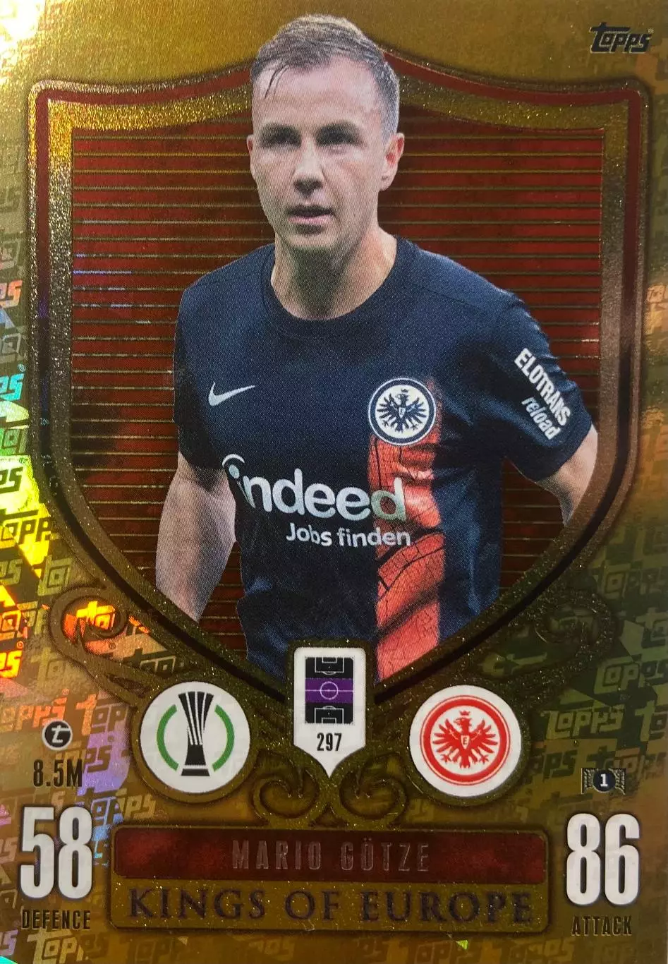 Футбол. Карточка Марио Гетце Айнтрахт, Бавария Лига Конференций 2023-24 TOPPS