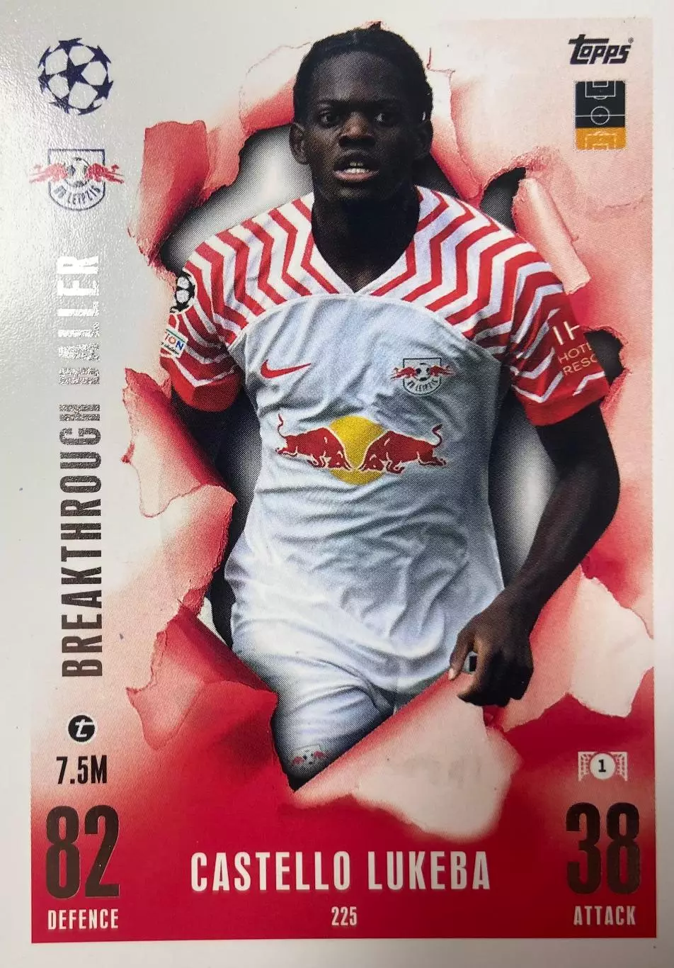 Футбол. Карточка Кастелло Люкеба РБ Лейпциг, Лион Лига Чемпионов 2023-24