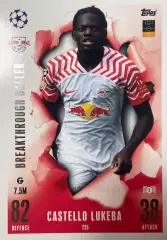 Футбол. Карточка Кастелло Люкеба РБ Лейпциг, Лион Лига Чемпионов 2023-24