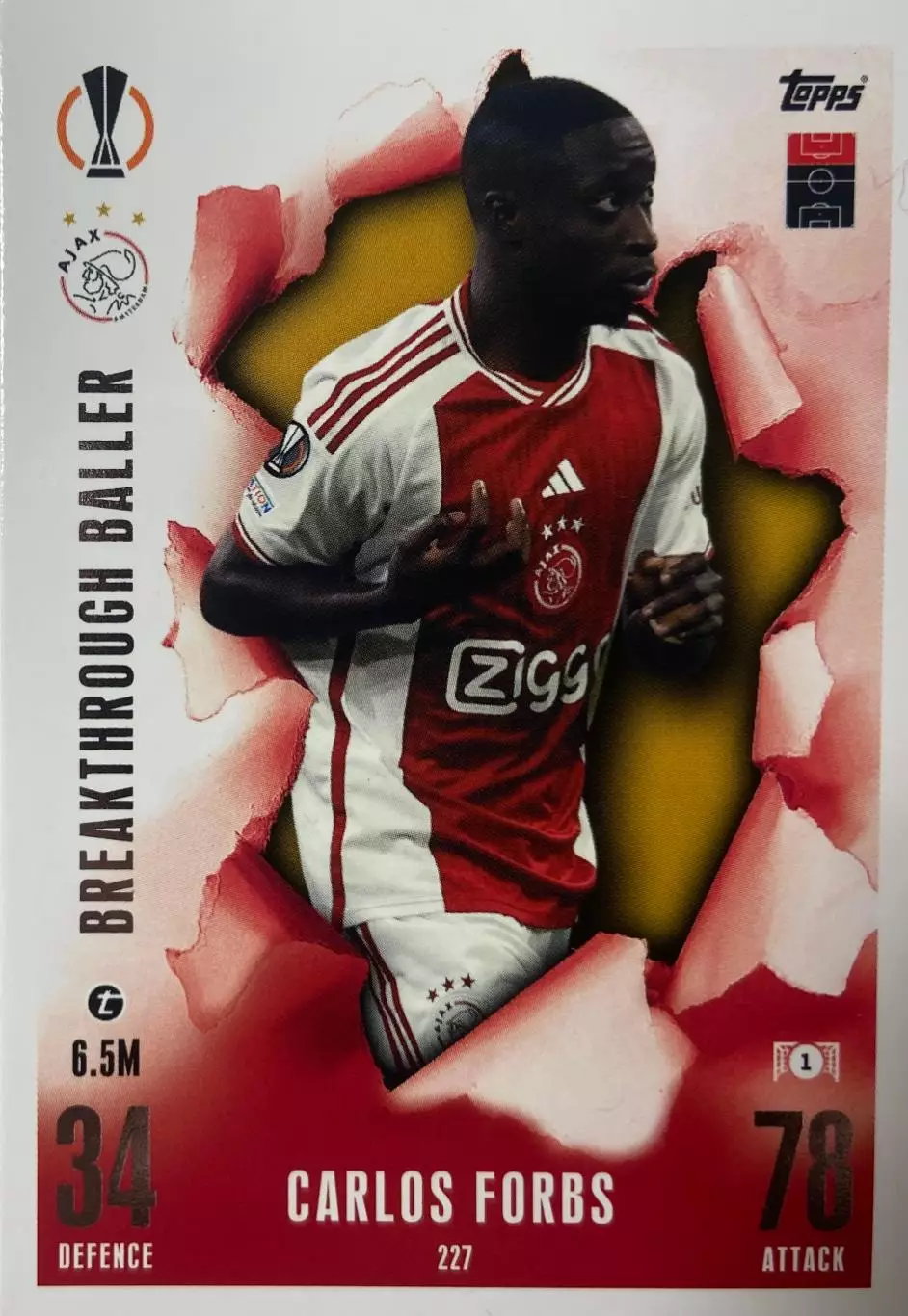 Карточка Carlos Forbs/Карлуш Форбс Боржеш Аякс,Вулверхэмптон Лига Европы 2023-24