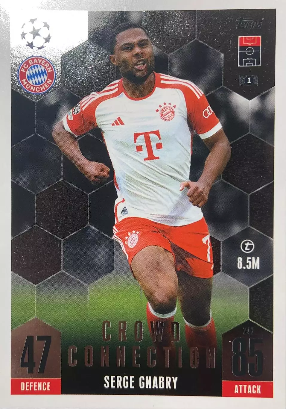 Футбол. Карточка Serge Gnabry/Серж Гнабри Бавария Мюнхен Лига Чемпионов 2023-24