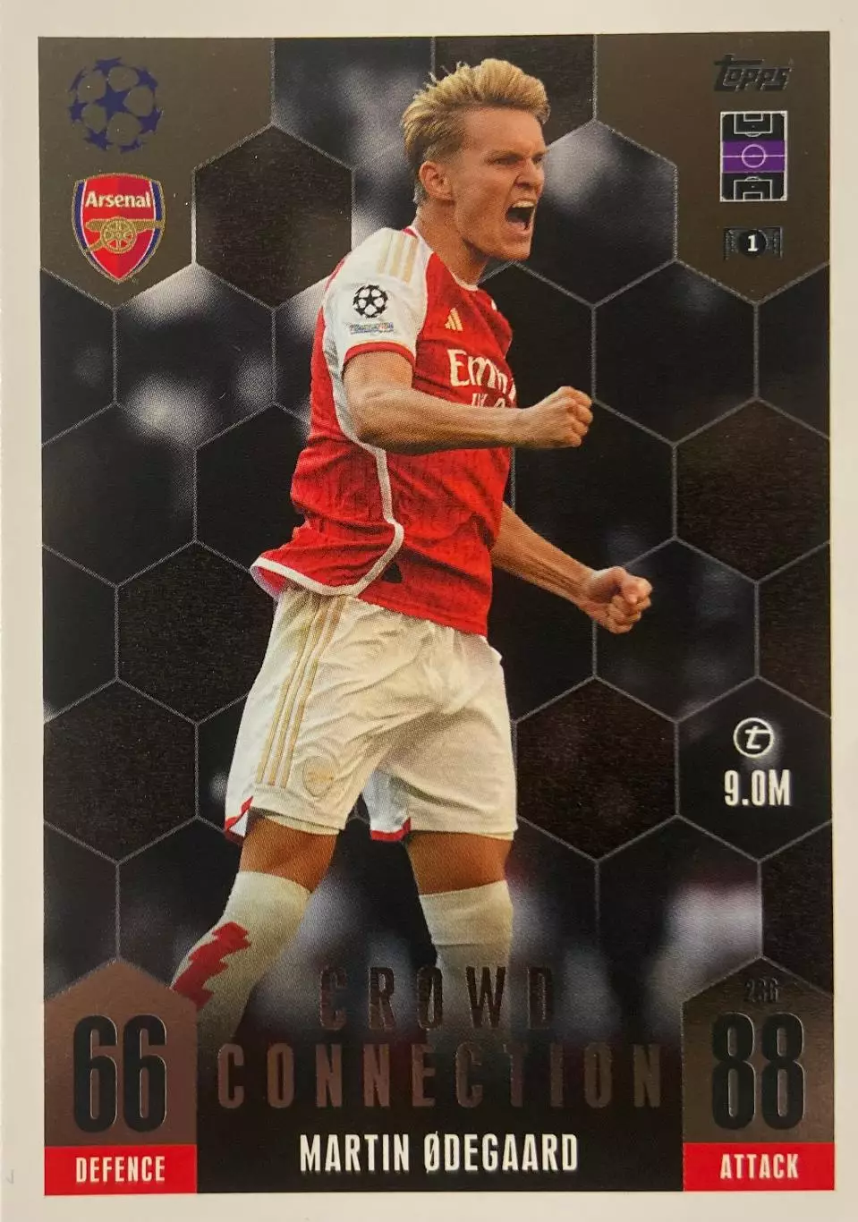 Футбол. Карточка Мартин Эдегор Арсенал, Реал Мадрид Лига Чемпионов 2023-24 TOPPS