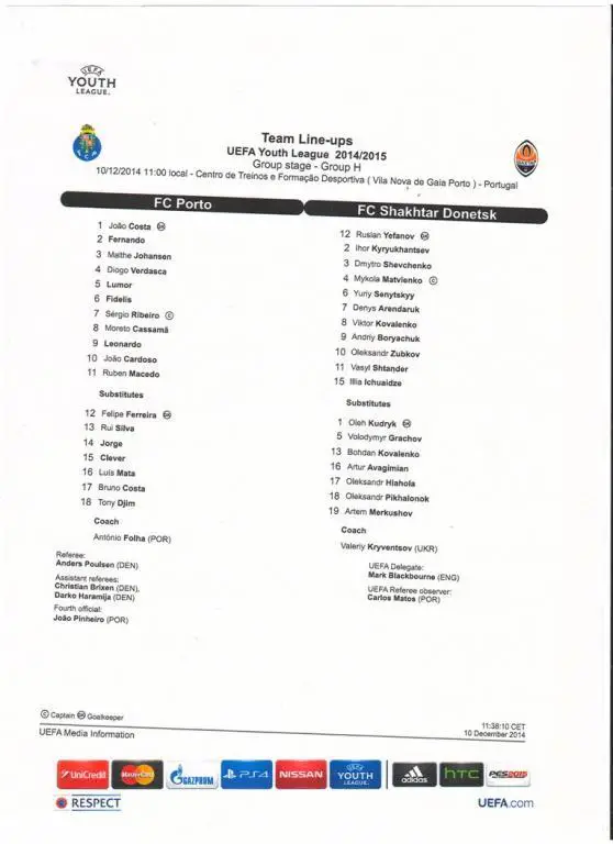 Порту - Шахтер Донецк 10.12.2014