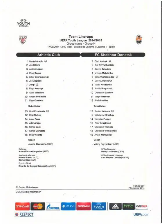 Атлетик Бильбао - Шахтер Донецк 17.09.2014